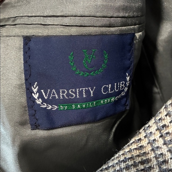 Saville Row Varsity Club Vintage 100% Wool Checkered Blazer - Picture 4 of 9